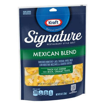 Kraft Signature Thick Shreds Mexican Blend Cheese 8 oz Bag