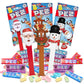 Needzo Christmas Candy Dispensers With Refill Rolls, Assorted Holiday Characters, Stocking Stuffers For Boys Or Girls, Pack Of 3