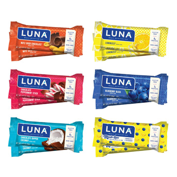 Luna Bar - Variety Pack - Gluten-Free - Non-Gmo - 7-9G Protein - Made With Organic Oats - Low Glycemic - 1.69 Oz. (12 Count)