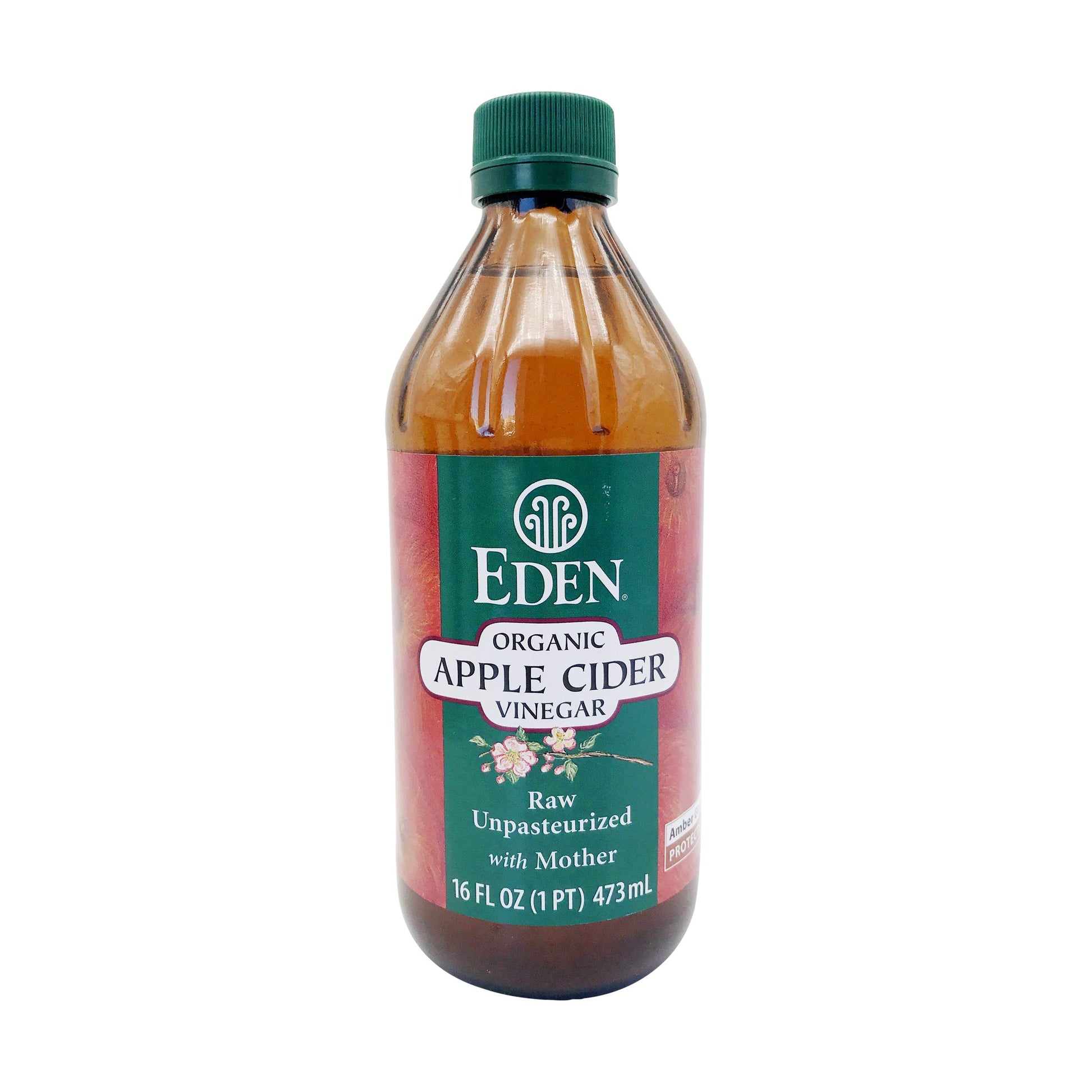 Eden Organic Apple Cider Vinegar, Raw & Unpasteurized with Mother, 16 Fl Oz, Glass Bottle