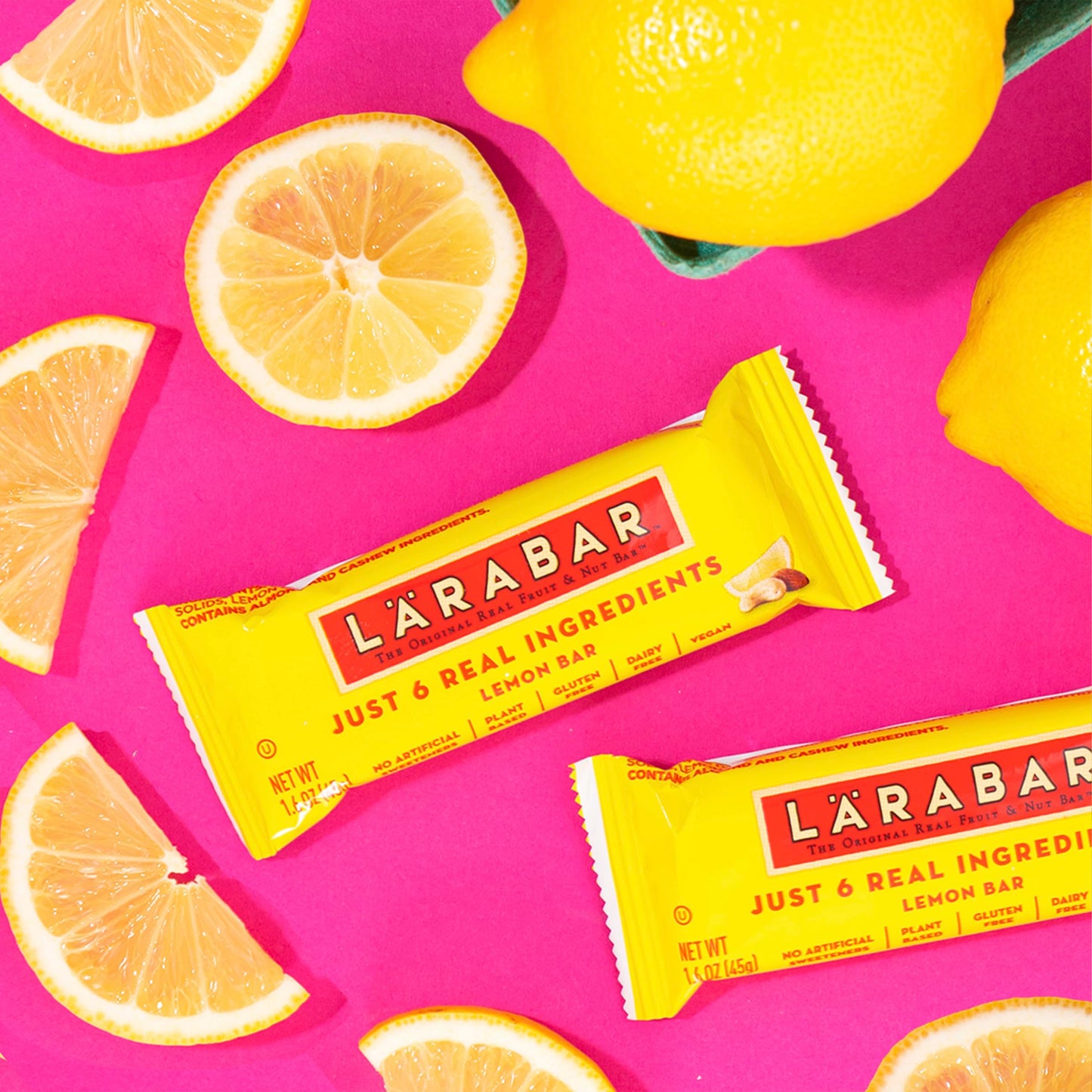 L??Abar Lemon Bar, Gluten Free Vegan Fruit & Nut Bars, 1.6 Oz Bars, 12 Ct