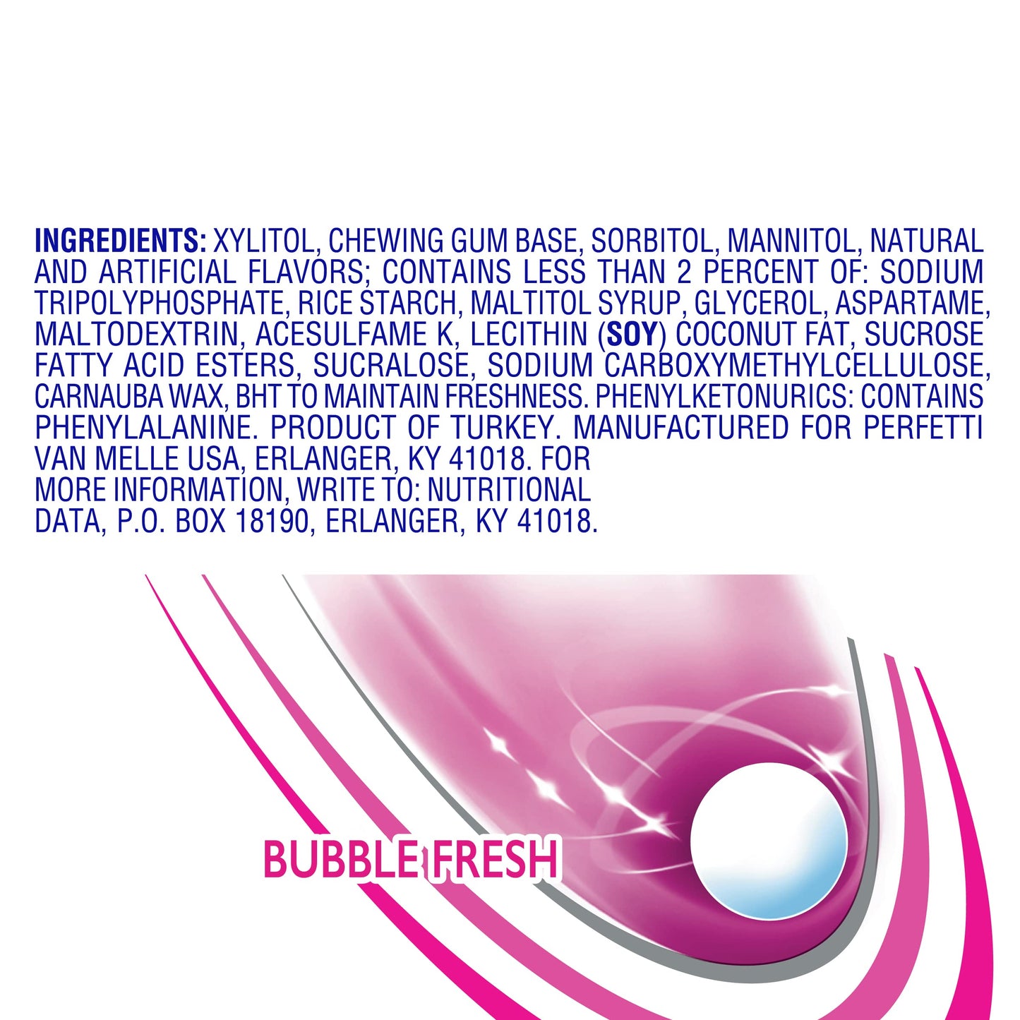 Mentos Always White Bubble Fresh Sugar Free Gum with Xylitol Sweetener, 100 Count Bottle, 4 Bottles