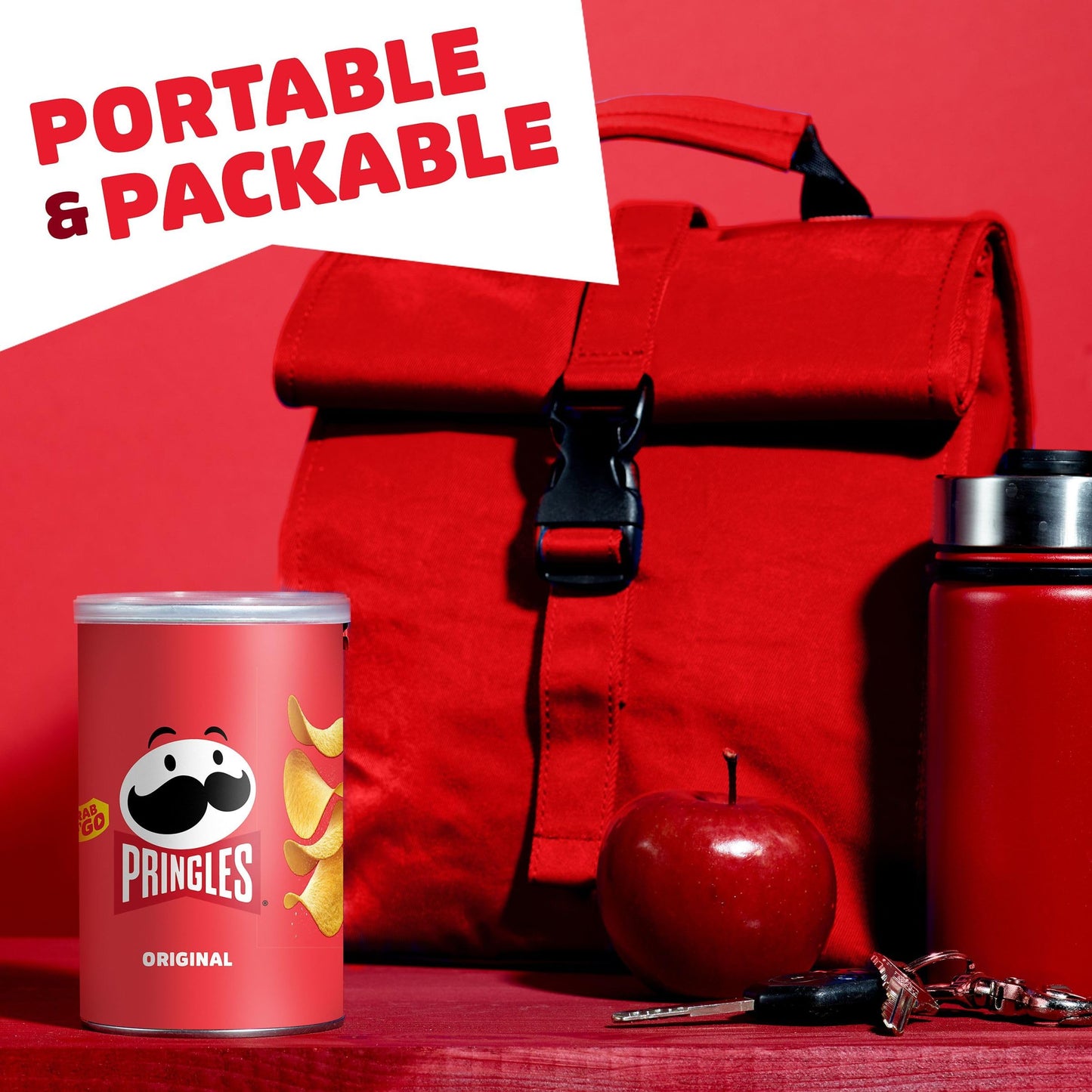 Pringles Potato Crisps Chips, Lunch Snacks, On-the-Go Snacks, Grab N Go, Original, 2.3oz Can (1 Can)