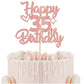 1 Pack Happy 35th Birthday Cake Topper Glitter Heart Star 35 Fabulous Cake Pick Birthday Sign Cake Decorations for Children 35th