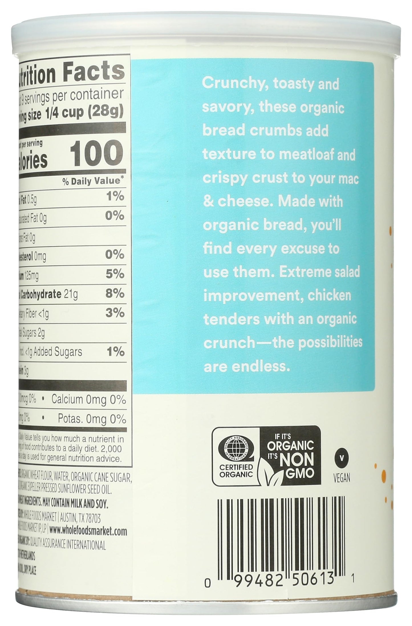 365 by Whole Foods Market Organic Breadcrumbs - 9 Ounce Pack, Perfect for Baking and Cooking