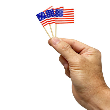 1,440 Count | KingSeal American Flag Toothpicks, 2.5 Inch, Ideal for Sandwiches, Appetizers, Cupcake Toppers, and More - 10 Pack