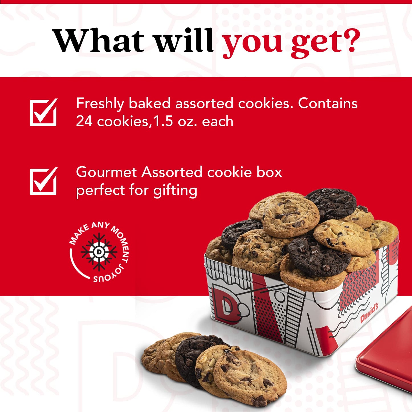 David'S Cookies 2Lbs Assorted Flavors Fresh Baked Cookies - Handmade And Gourmet Cookies - Delectable And Made With Premium Ingr