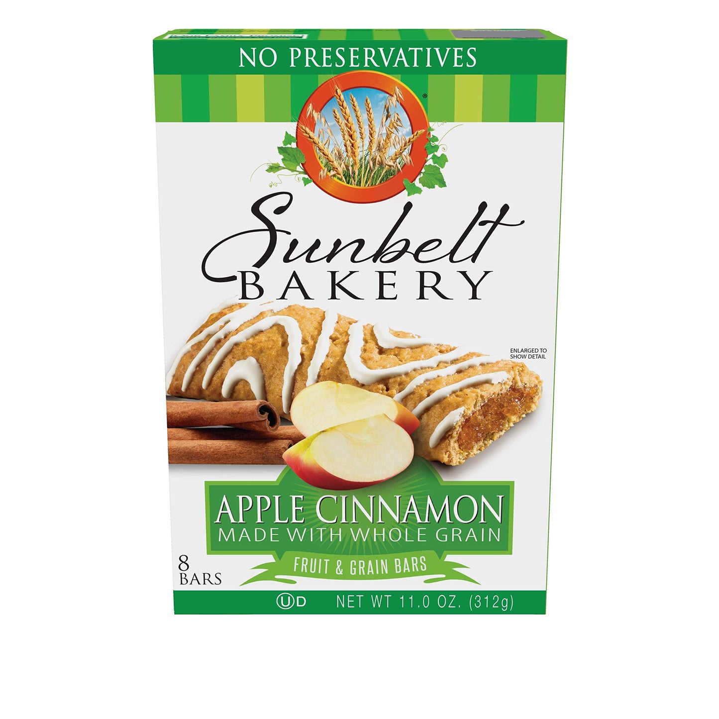 Sunbelt Bakerys Apple Cinnamon Fruit & Grain Bars, 5 Boxes, No Preservatives (40 Bars)