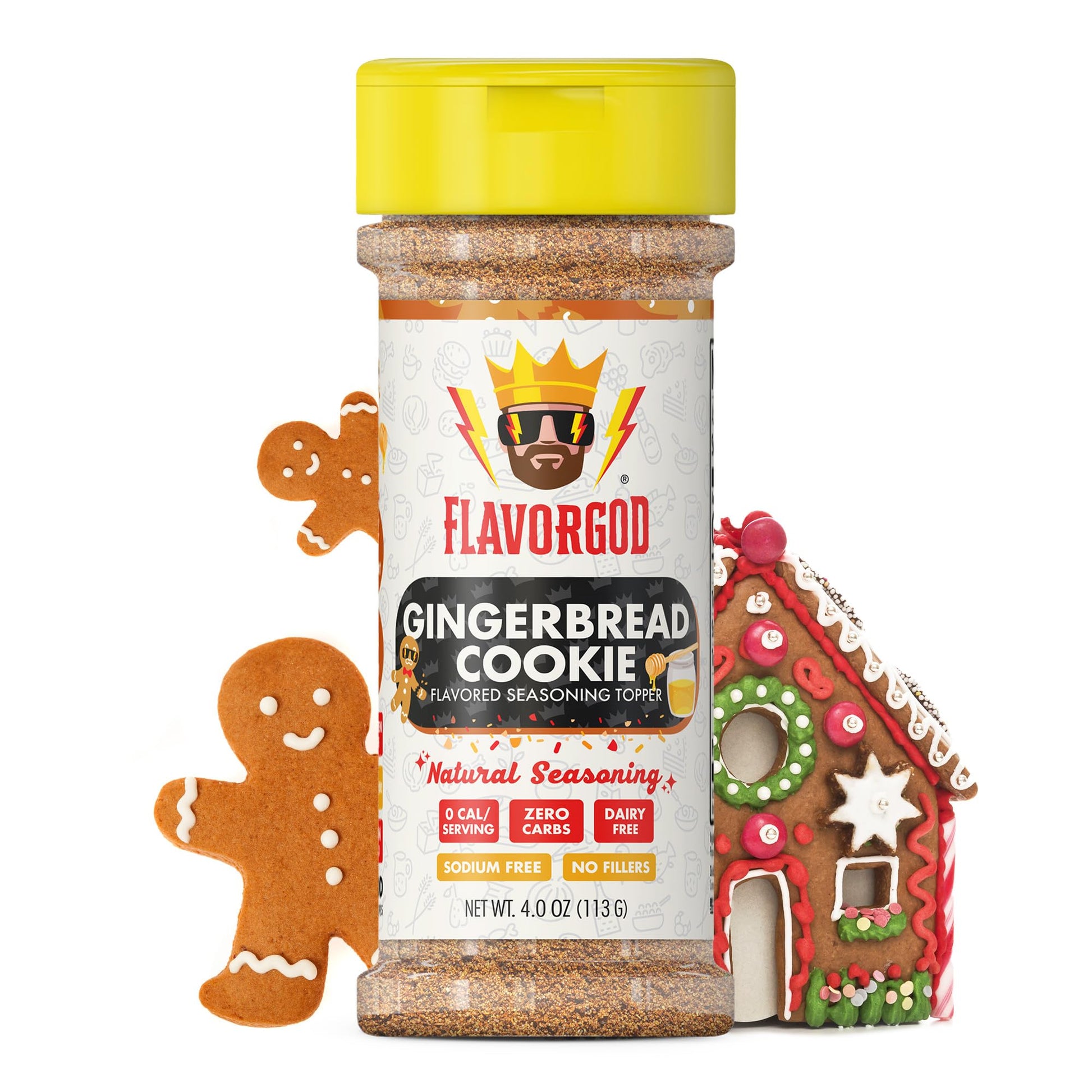Flavor Blendgerbread Cookie Seasoning Mix By Flavor God - Top-High Standardll Natural & Healthy Spice Blend For Ice Cream  Coffee  Donuts & Cookies - Kosher  Low Sodium  Dairy-Free & Gluten-Free - Great Flavor Spices And Seasoning Gift