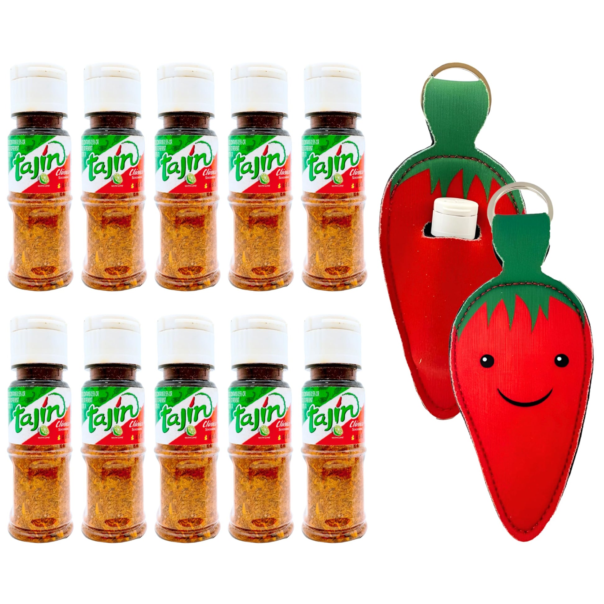 Primo Lines Mini Tajin Bottles Set – 10g Chili Lime Seasoning for Fruits, Snacks & Drinks, Keychain Included