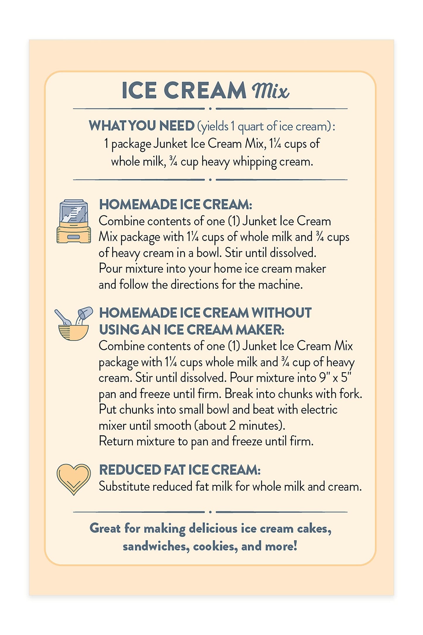 Junket Chocolate Ice Cream Mix: Makes 12 Quarts Old Fashioned Homemade Maker Or Hand Stir - Just Add Milk And Cream, Chill, And