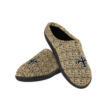 NFL New Orleans Saints Mens Poly Knit cup Sole Slipper, Team color, Medium (9-10)