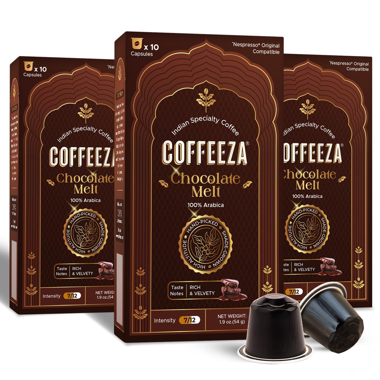 Coffeeza Espresso Coffee Pods, Belgian Chocolate Flavor, Medium Roast, 30 Single Serve Aluminium Capsules, Compatible with Nespresso Original Line