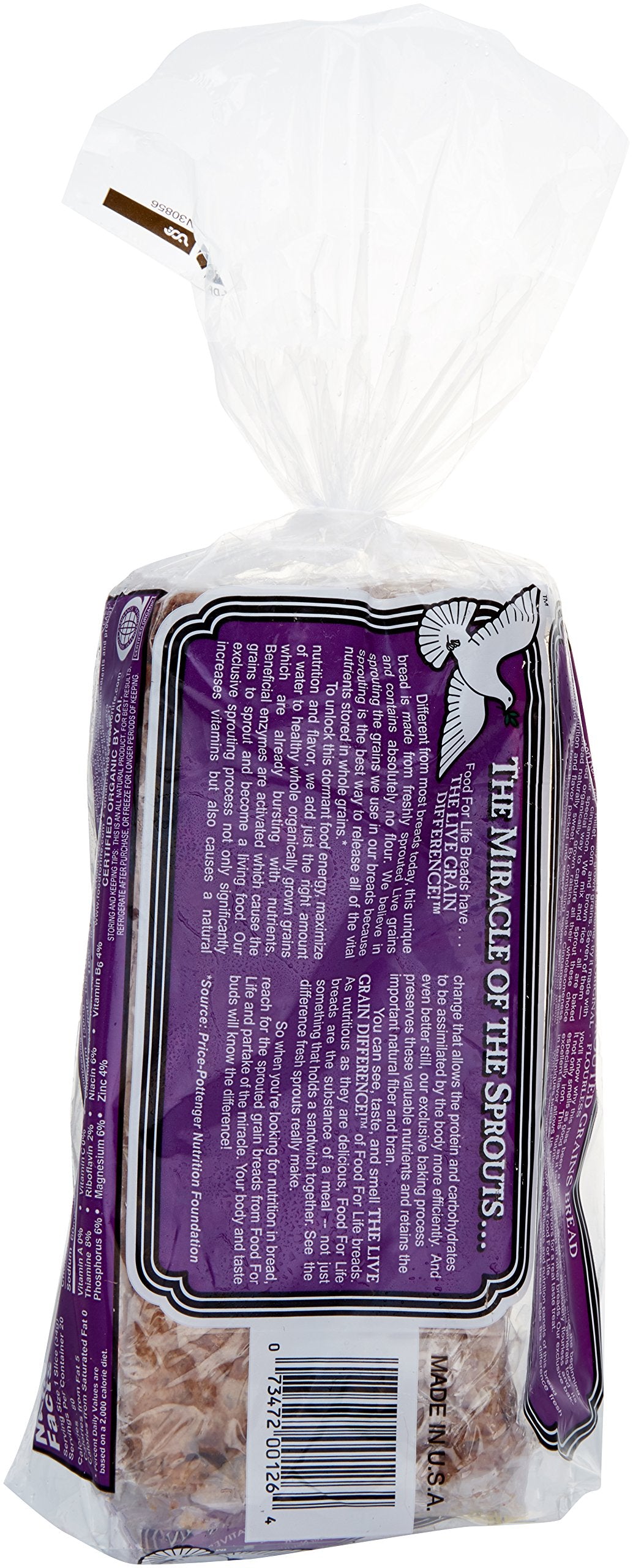 Food For Life Bread Sprouted Cinnamon Raisin Organic, 24 oz