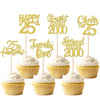 24PCS Gold Happy 25th Birthday Cupcake Toppers Twenty Five Straight Outta 2000 Cupcake Picks Cheers to 25 Lengend Since 2000 Cak
