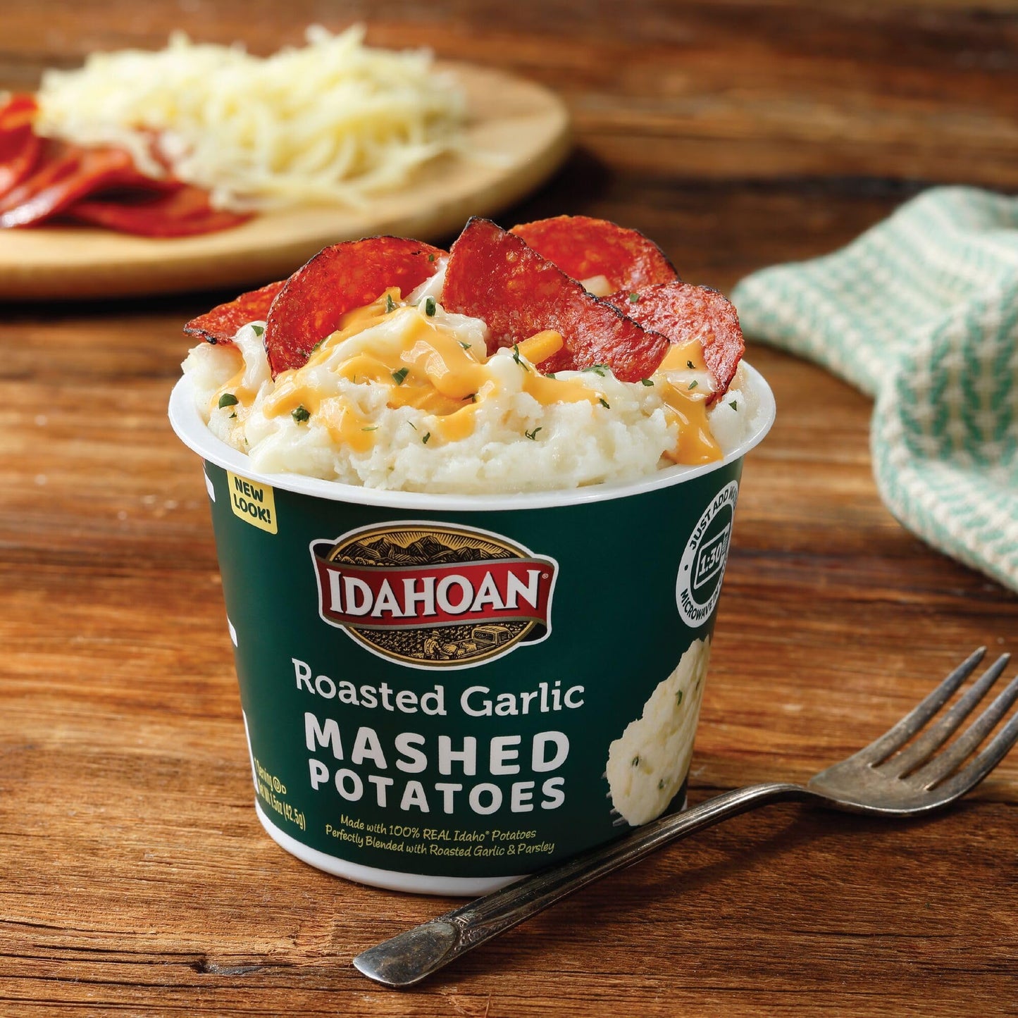 Idahoan Roasted Garlic Instant Mashed Potatoes 1.5 oz Cup, (24 count)
