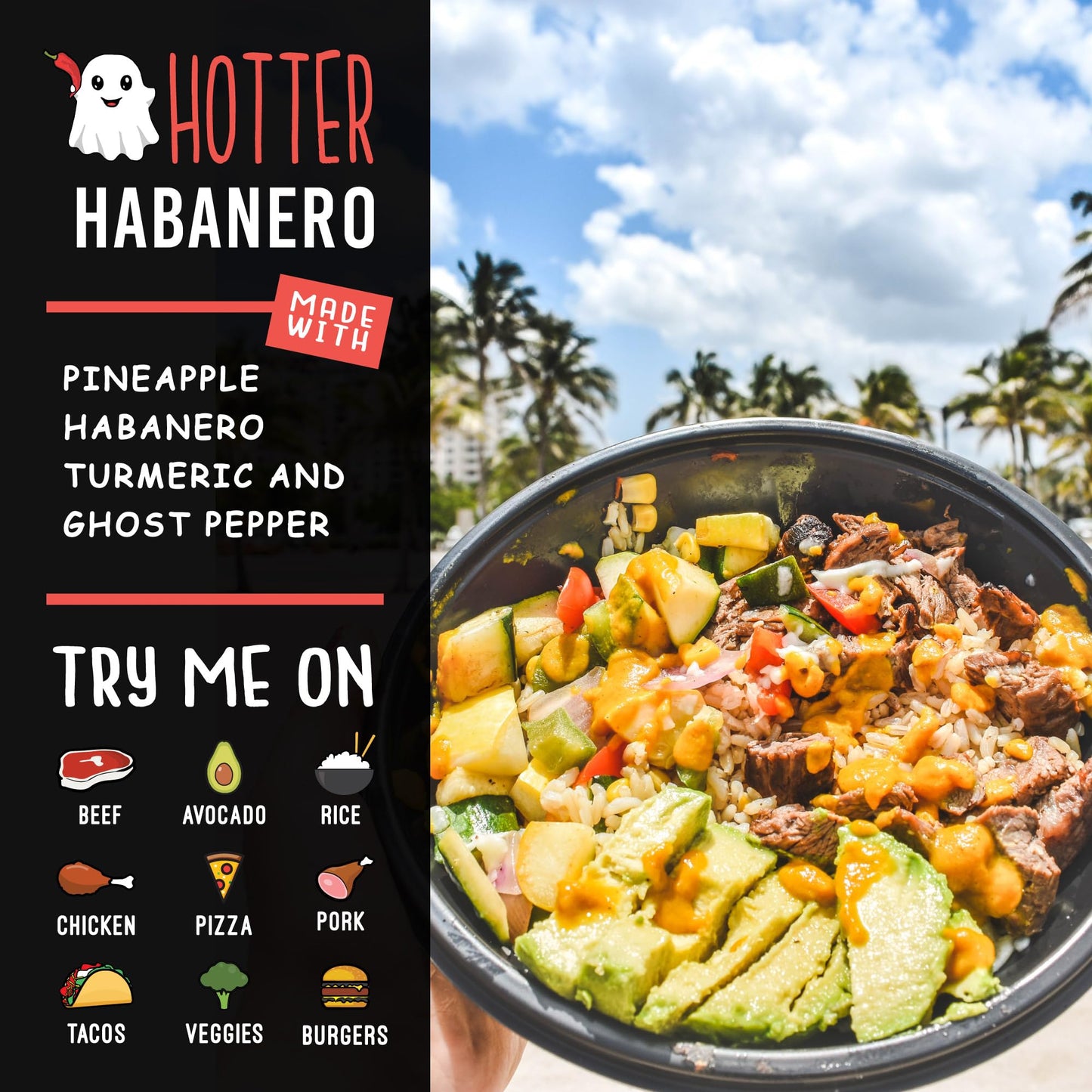 Sauce Bae Hotter Habanero All-Natural Hot Sauce, 5 fl oz - Hint of Sweetness with More Heat - Made of Pineapple, Turmeric & Ghos