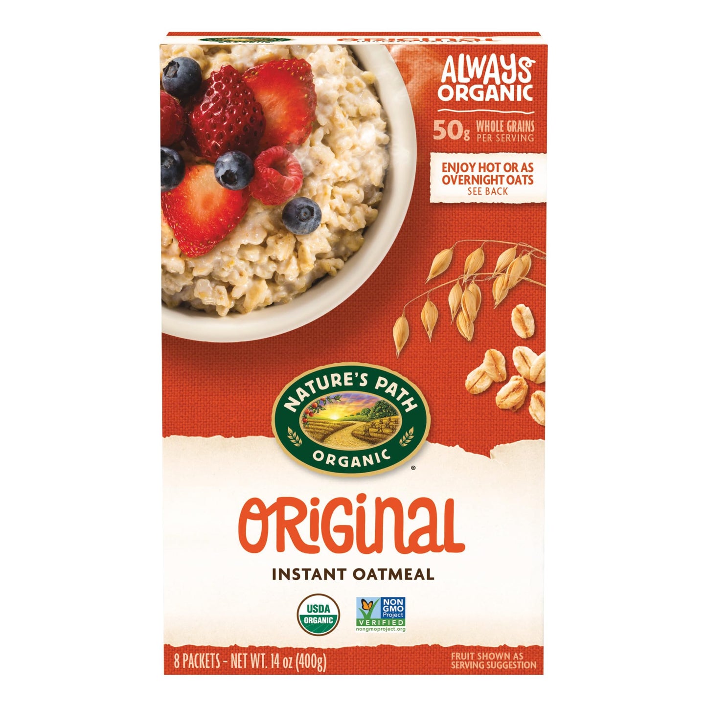 Natures Path Organic Original Instant Oatmeal, 14 oz (Pack of 6), Non-GMO