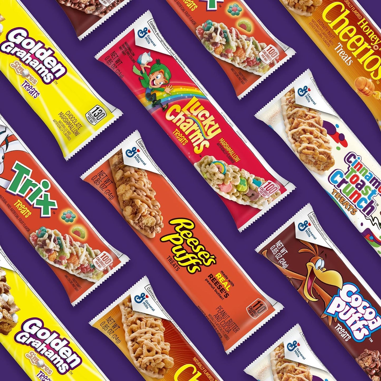 General Mills Reese'S Puffs Cinnamon Toast Crunch Cereal Treat Bars Variety Pack, 28 Ct