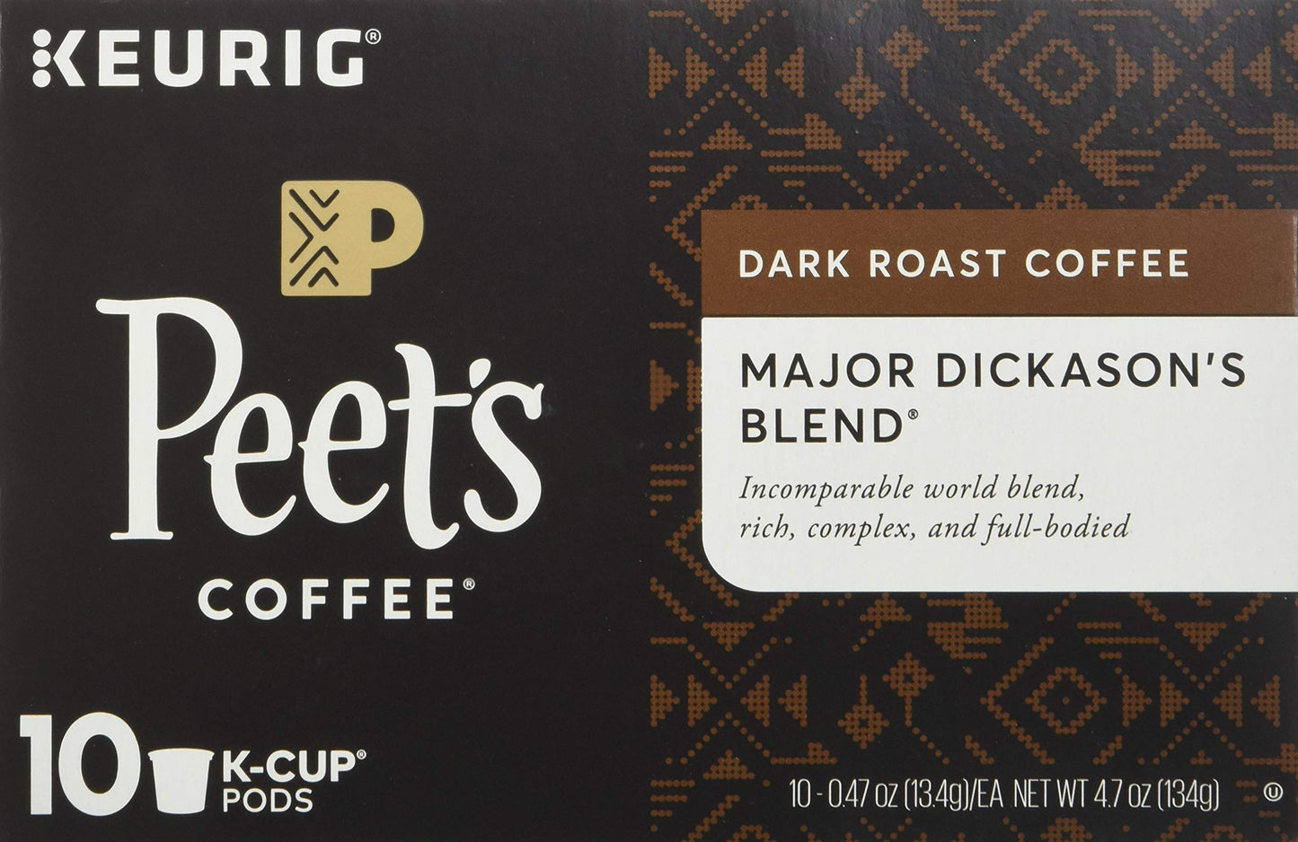 Peets Coffee Major Dickasons Blend K-Cup, Deep Roast, 60 Count, Coffee
