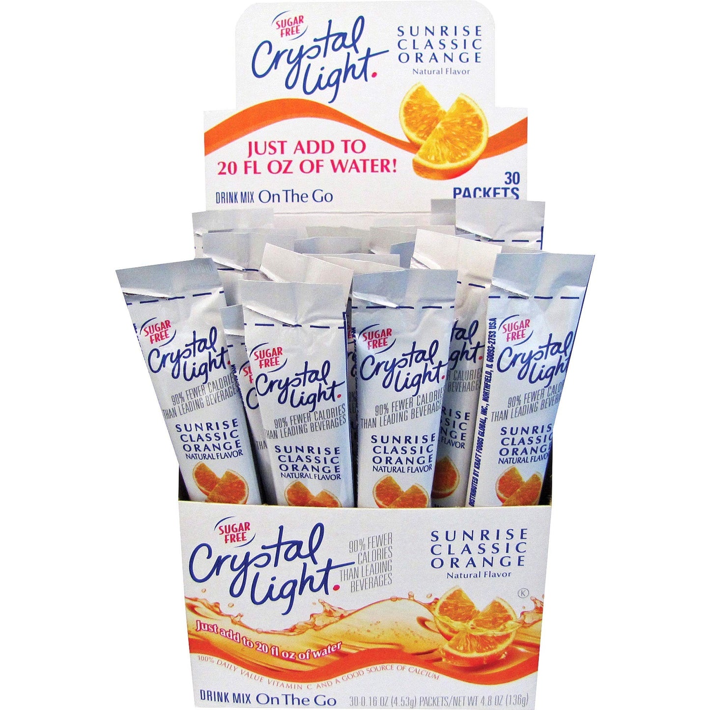 Crystal Light On the Go, Sunrise Orange, 16oz Packets, 30/Box