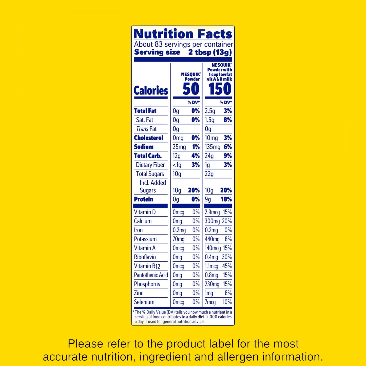 Nesquik Chocolate Flavor Powder Drink Mix Canister