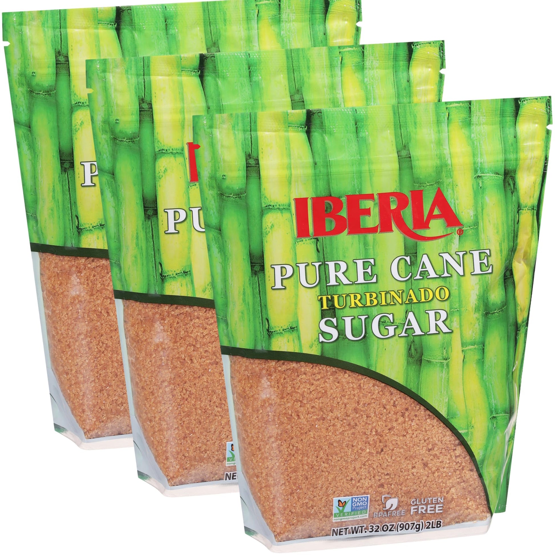 Iberia Pure Cane Raw Turbinado Sugar 2 Lb. (Pack Of 3)