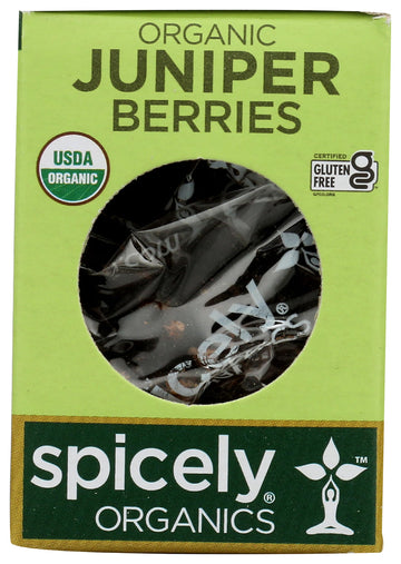 Spicely Organic Juniper Berries Whole 0.20 Ounce Ecobox Certified Gluten Free