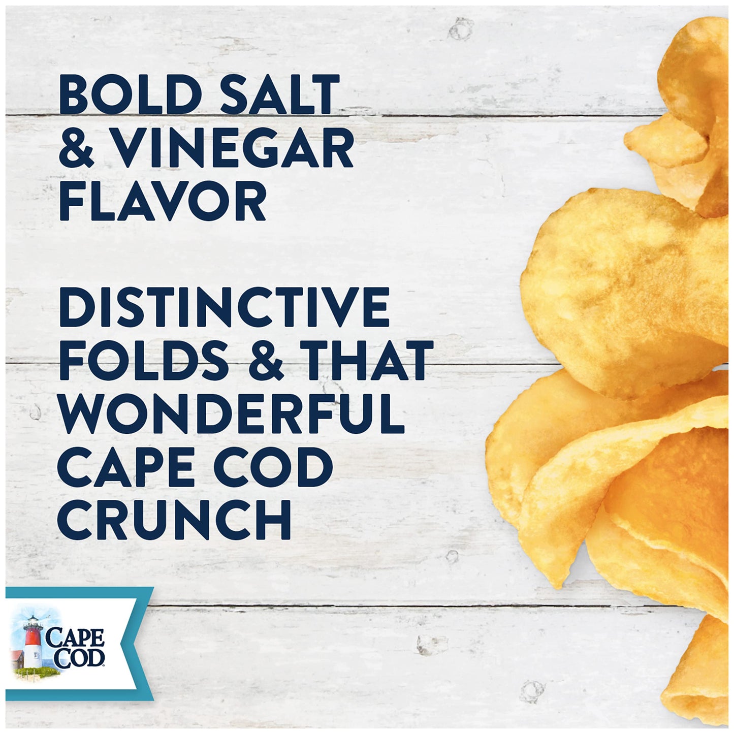 Cape Cod Potato Chips, Sea Salt And Vinegar Kettle Chips, 7.5 Oz