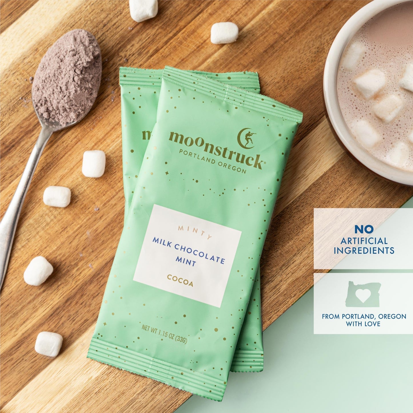 Moonstruck Chocolate Hot Chocolate Mix Variety Pack - 6 Flavors Including Milk, Dark, Mint, and White Chocolate Cocoa