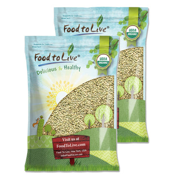 Food to Live Organic Whole Green Lentils, 20 Pounds - Non-GMO, Dried Raw Beans, Sproutable, Vegan, Kosher, High in Folate, Dieta