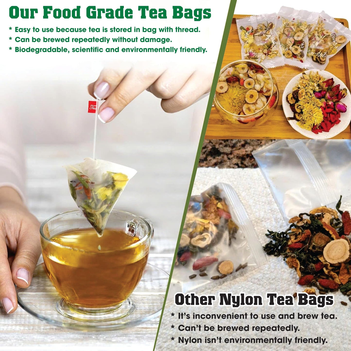 Premium Dandelion Root Wolfberry Tea Bags - Kidneys & Liver Health Tea, Seven Vietnamese Herbal Ingredients Natural Blend Tea Ba