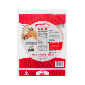 Joseph'S Low Carb Wrap Value 6-Pack, Flax, Oat Bran And Whole Wheat, 8G Carbs Per Serving, Fresh Baked (6 Per Pack, 36 Wraps Tot
