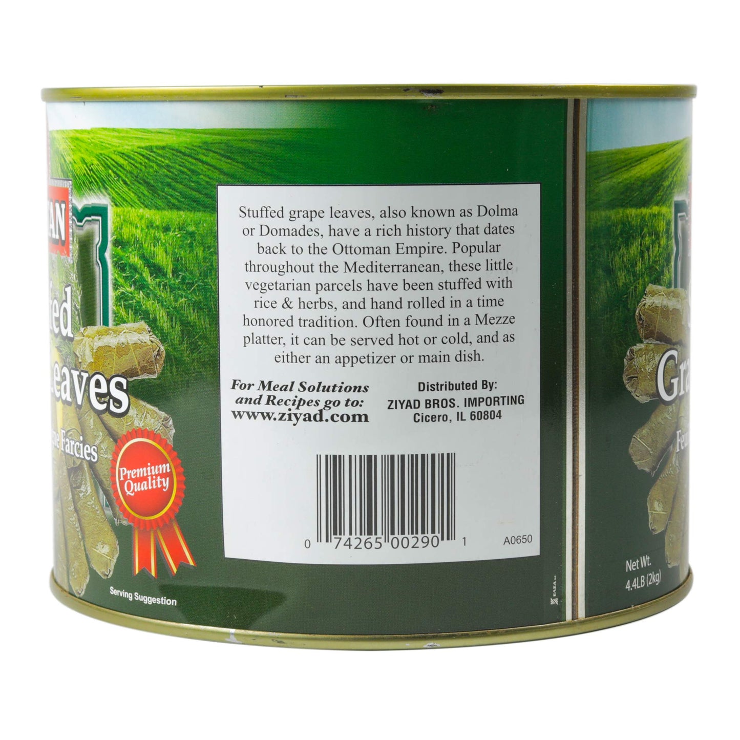 Sultan Vegetarian Stuffed G  Leaves, Dolma, 4.4 lb, Perfect for Mezze Platter, Serve Hot or Cold, Appetizer or Entrée