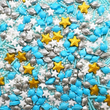Se Si&Moos Space Theme Sprinkles Planet Sprinkles For Cake Decorating Edible Galaxy Cake Decorations For Birthday Party,White St