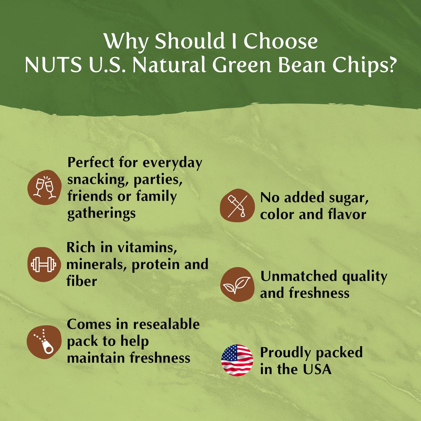 Nuts U.S. - Green Bean Chips | Sea-Salted | 100% Natural | Delicious And Fresh | Bulk Chips!!! (2.2 Lbs)