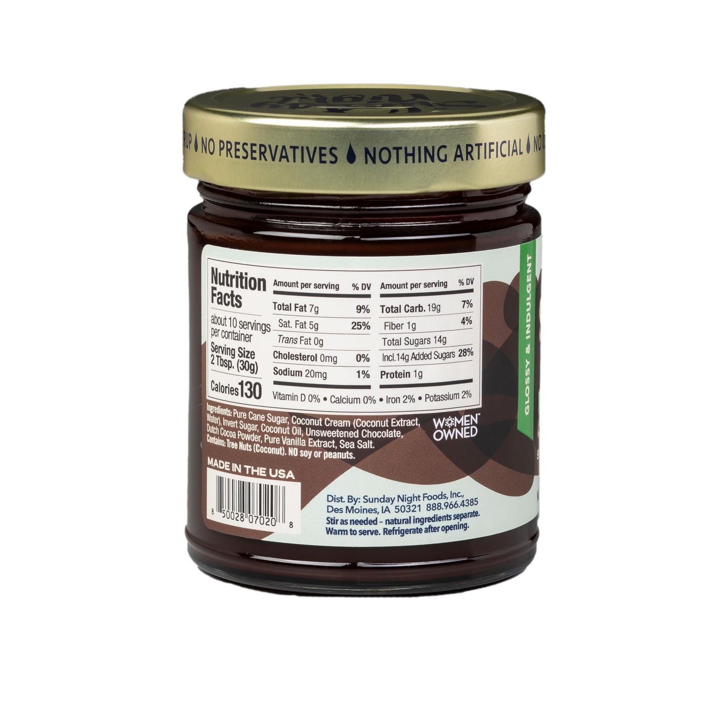 Sunday Night Signature Fudgy Chocolate Sauce - Luxury Chocolate Gift, Smooth Plant-Based, Dairy Free, Gluten-Free, Vegan- Friendly, Pure Clean Ingredients, No Artificial Preservatives - 10Oz