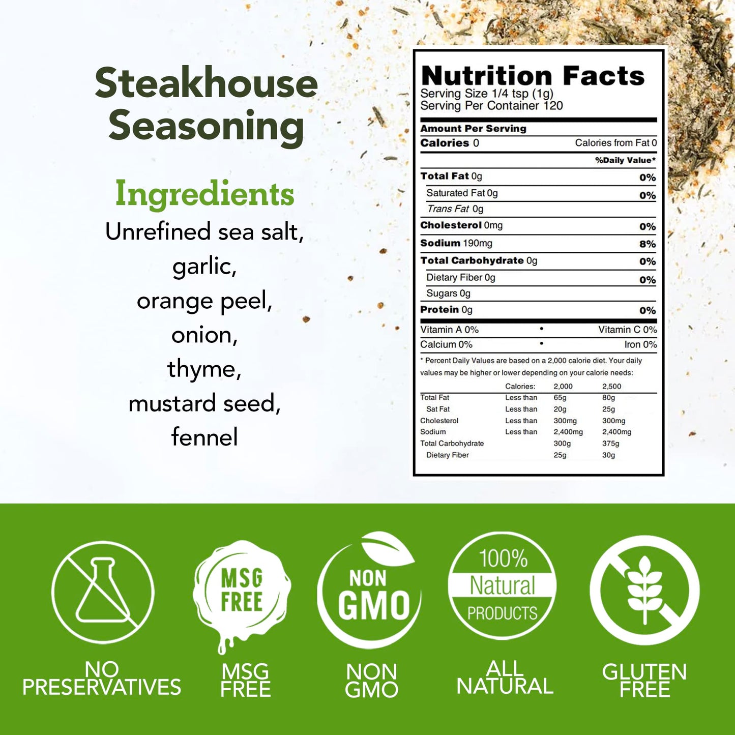 s.a.l.t. sisters Steakhouse Seasoning | All-Natural, Gluten Free, MSG Free, Non-GMO | Dried Citrus, Herbs & Salt Seasoning | Ver