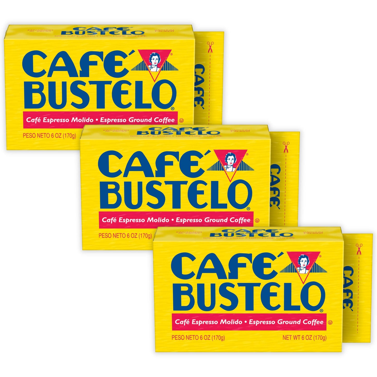 Pantry Delight Bundle - Cafe Bustelo Ground Coffee Espresso Brick Bulk, 6 Ounces Each, 3 Pack Bundled With Pantry Delight Espres