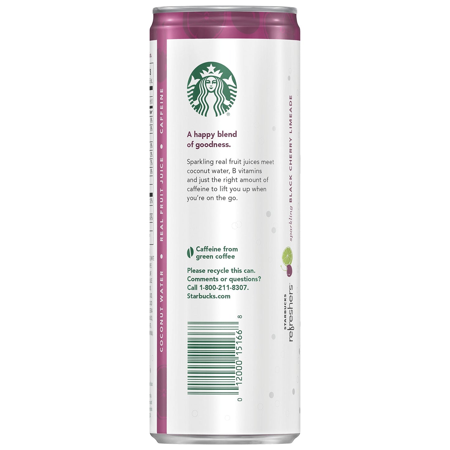 Starbucks RTD Coffee Refreshers with Coconut Water, Black Cherry Limeade, 12 Fl Oz Cans (Pack of 12)