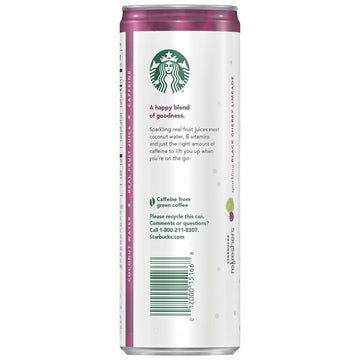 Starbucks RTD Coffee Refreshers with Coconut Water, Black Cherry Limeade, 12 Fl Oz Cans (Pack of 12)