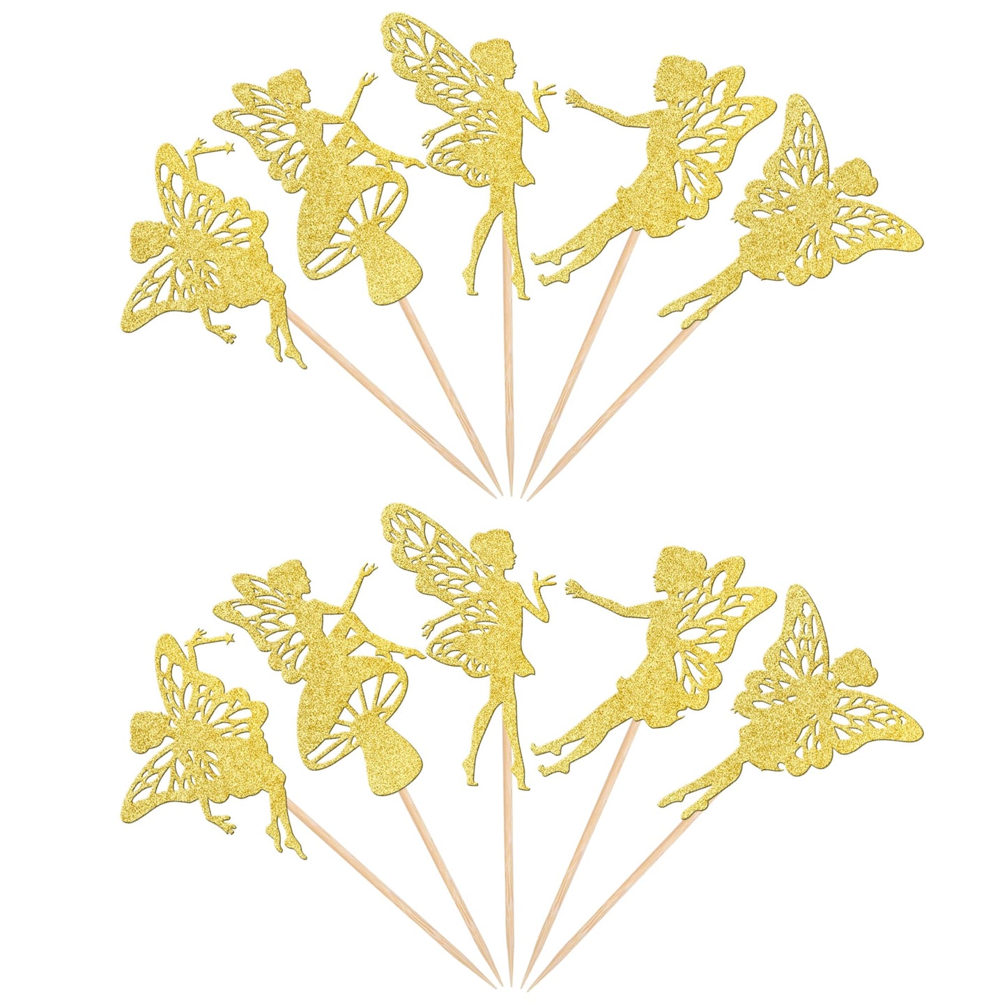 30 Pcs Fairy Cupcake Toppers Glitter Ballet Dancer Flower Angel Fairy Cupcake Picks Decoration For Wedding Bridal Shower Baby Sh