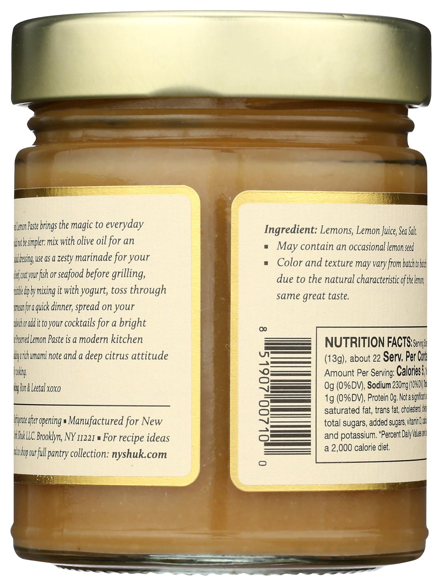 New York Shuk Preserved Lemon Paste, 10 Oz