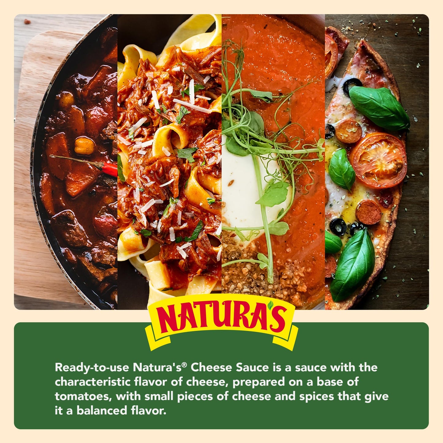 Naturas Cheese Pasta Sauce  Ready-to-Eat Salsa Con Queso in 7.1oz. Easy-Open Pouch (Pack of 3)
