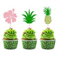 Gyufise 24 Pack Tropical Cupcake Toppers Glitter Pineapple Flower Leaf Aloha Cupcake Picks For Summer Hawaiian Luau Theme Baby S