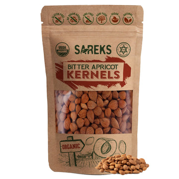 Bitter Apricot Kernels Organic Raw (10Oz),%100 Usda Organic Certified Seeds, Non-Gmo, Product Of Turkey, Gluten Free, Resealable Bag