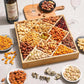 Gourmet Mixed Nuts Christmas Gift Basket In Sleek Bamboo Wood Reusable Platter | Xl 2.5 Lb Platter Includes 12 Assortments Of Pr