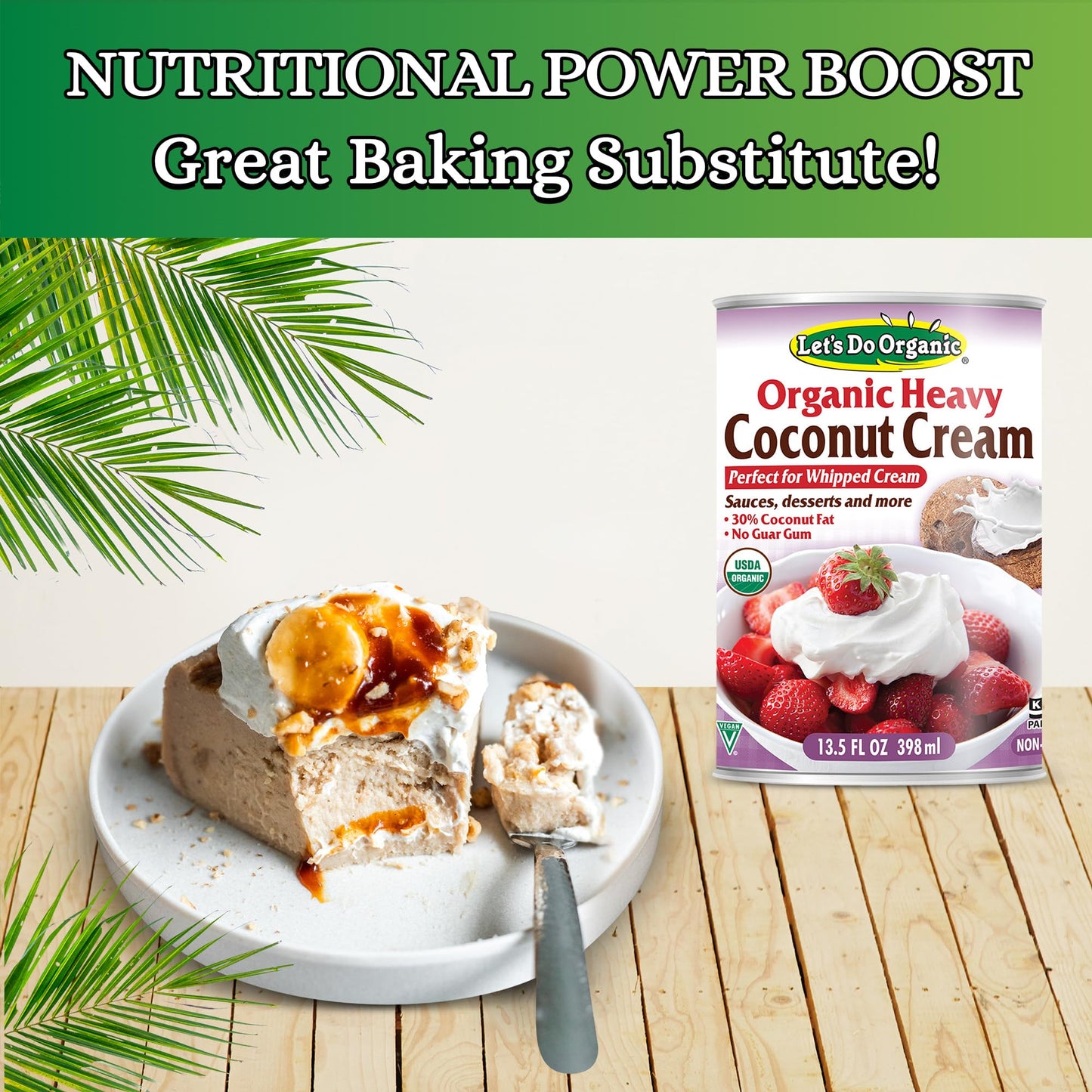 Lets Do Organic Vegan Coconut Cream - Heavy Whipped Cream, 13.5 Fl Oz, Pack of 12