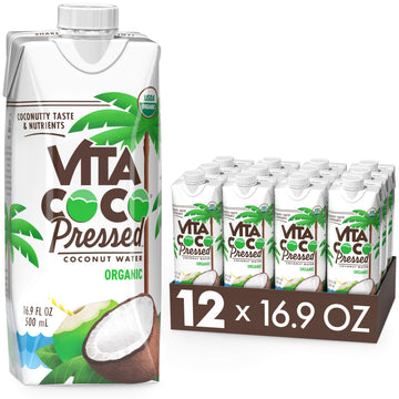 Vita Coco Organic Coconut Water, Pressed, More ''Coconutty'' Flavor, Natural Electrolytes, Vital Nutrients, 16.9 Fl Oz (Pack of 