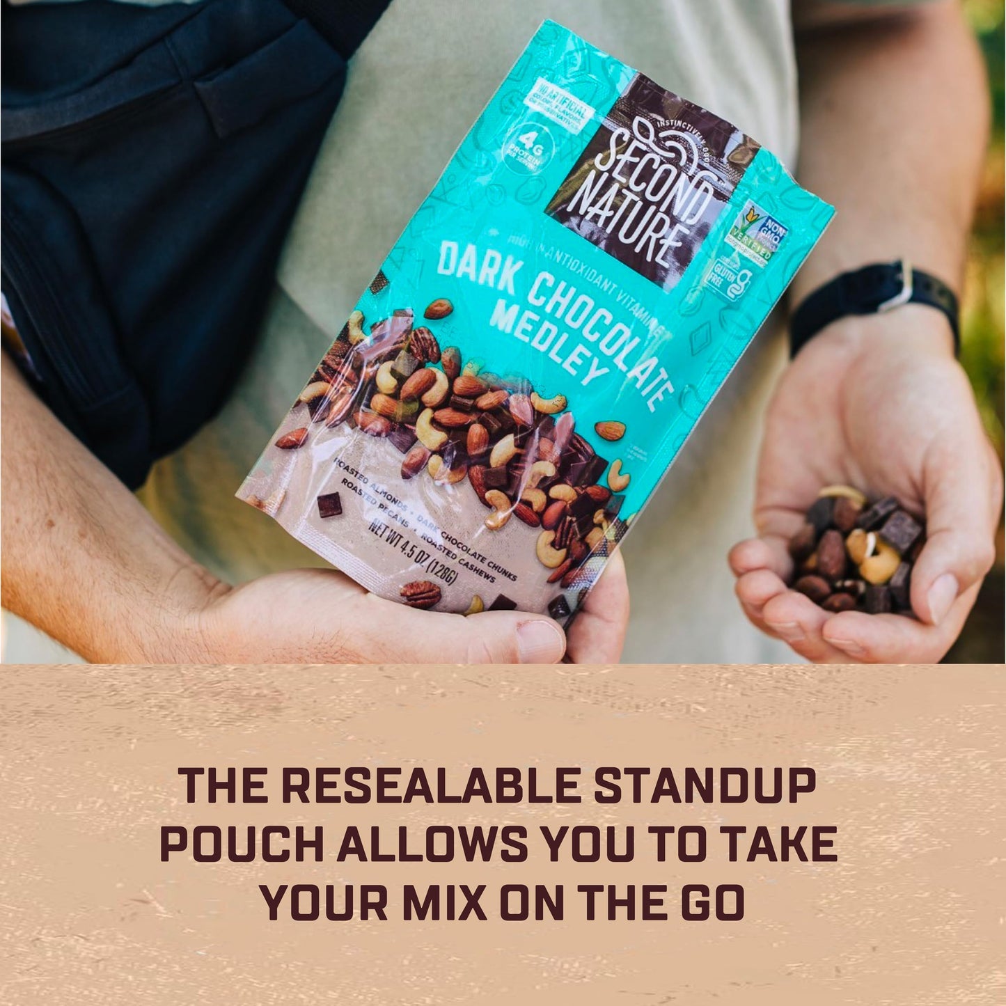 Second Nature Dark Chocolate Medley Trail Mix, 12 Oz. Resealable Pouch (Pack Of 6) - Certified Gluten-Free Snack Mix - Dark Choc
